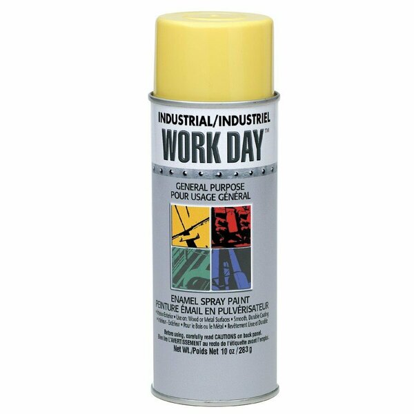 Krylon Industrial Work Day Enamel Paint Yellow, Size: 16 oz, Net Wt: 10 oz, Replaces: KRYS04104 A04406000